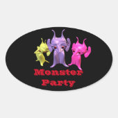 Kleine martianen, gepersonaliseerd voor kinderen. ovale sticker (Voorkant)