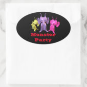 Kleine martianen, gepersonaliseerd voor kinderen. ovale sticker (Tas)