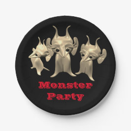 Kleine martianen, gepersonaliseerd voor kinderen. papieren bordje