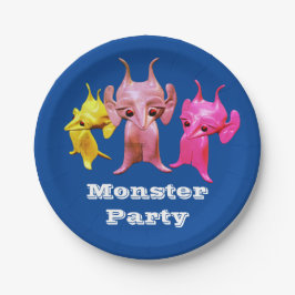 Kleine martianen, gepersonaliseerd voor kinderen. papieren bordje