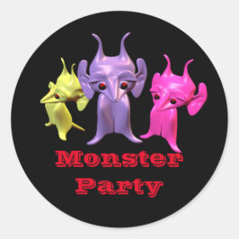 Kleine martianen, gepersonaliseerd voor kinderen. ronde sticker