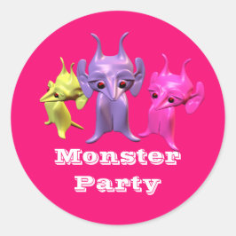 Kleine martianen, gepersonaliseerd voor kinderen. ronde sticker