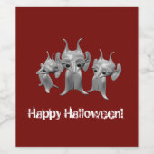 Kleine martianen, Happy Halloween, gepersonaliseer Wijn Etiket (Enkel label)