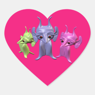 Kleine martianen hart sticker