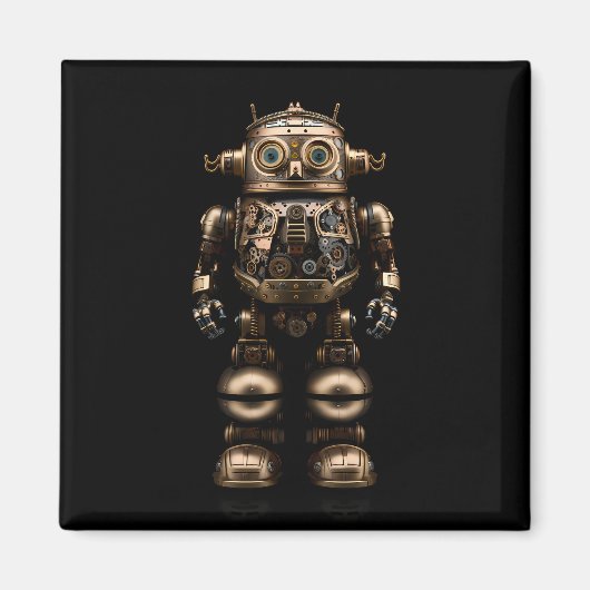 Kleine Mechanische Steampunk Stijl Robot Magneet (Voorkant)