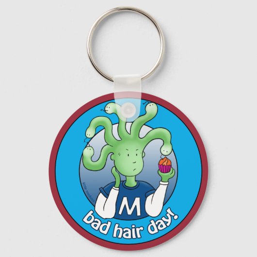 Kleine Medusa. Slechte Haardag! Sleutelhanger (Voorkant)