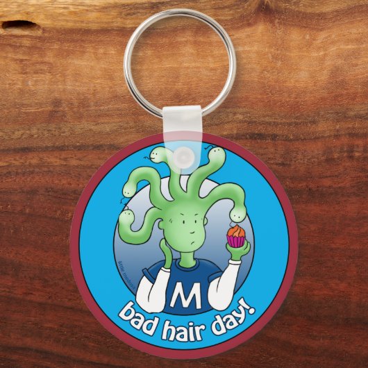 Kleine Medusa. Slechte Haardag! Sleutelhanger (Voorkant)