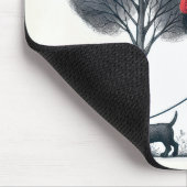 Kleine meid die haar hond rondloopt muismat (Hoek)