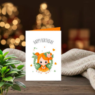 Kleine meid feestdagen kaart