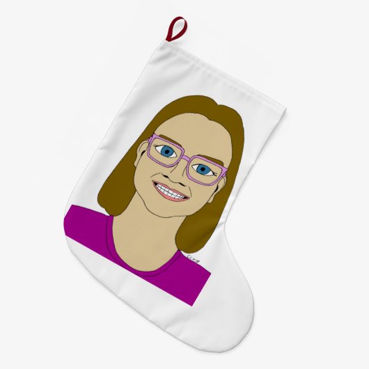 kleine meid grote kerstsok (Voorkant (Hangend))