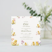 Kleine meid is op weg naar boerderij baby shower kaart (Staand voorkant)