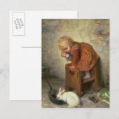 Kleine meid met een konijn briefkaart (Voorkant / Achterkant)