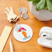 Kleine meid met een paraplu Sleutelhanger
