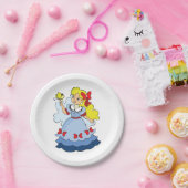 Kleine meid met een vlinder papieren bordje (Feest)