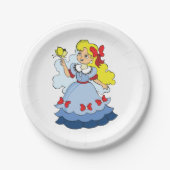 Kleine meid met een vlinder papieren bordje (Voorkant)