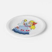 Kleine meid met een vlinder papieren bordje (Gekanteld)