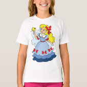 Kleine meid met een vlinder t-shirt (Voorkant)