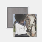 Kleine meid met haar paard magneet (Voorkant / Achterkant)