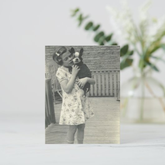 Kleine meid met haar postkaart (Staand voorkant)