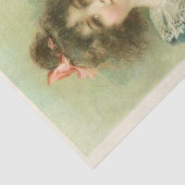 Kleine meid met roze rozen, Birthday Tissuepapier (Detail)