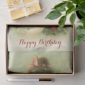 Kleine meid met roze rozen, Birthday Tissuepapier (Geschenk)