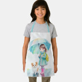 Kleine meid regenachtige dag schort (Insitu)