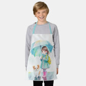 Kleine meid regenachtige dag schort (Gedragen)