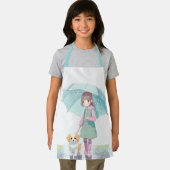 Kleine meid regenachtige dag schort (Insitu)