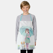 Kleine meid regenachtige dag schort (Gedragen)