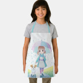 Kleine meid regenachtige dag schort (Insitu)