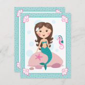 Kleine meid schattige flat dank je briefkaarten (Voorkant / Achterkant)