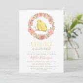 Kleine meid staat op het punt om bloemenBaby showe Kaart (Staand voorkant)