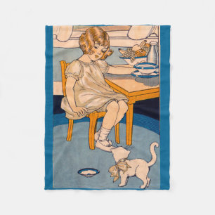 Kleine meid uit de jaren '20 en haar kleine witte fleece deken