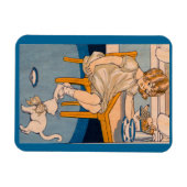 Kleine meid uit de jaren '20 en haar kleine witte  magneet (Horizontaal)