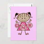 Kleine Meisje 1e Verjaardag T-shirts en geschenken Briefkaart (Voorkant / Achterkant)