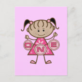 Kleine Meisje 1e Verjaardag T-shirts en geschenken Briefkaart (Voorkant)