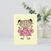 Kleine Meisje 1e Verjaardag T-shirts en geschenken Briefkaart (Staand voorkant)