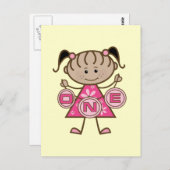 Kleine Meisje 1e Verjaardag T-shirts en geschenken Briefkaart (Voorkant / Achterkant)