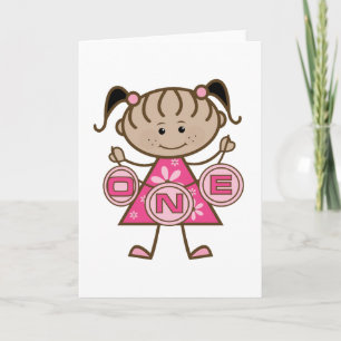 Kleine Meisje 1e Verjaardag T-shirts en geschenken Kaart