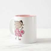 Kleine Meisje 1e Verjaardag T-shirts en geschenken Tweekleurige Koffiemok (Voorkant links)