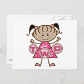 Kleine Meisje 2e Verjaardag T-shirts en geschenken Briefkaart (Voorkant / Achterkant)