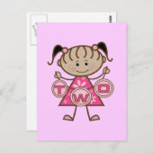 Kleine Meisje 2e Verjaardag T-shirts en geschenken Briefkaart (Voorkant / Achterkant)