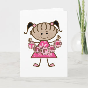 Kleine Meisje 3e Verjaardag Tshirts en Gifts Kaart