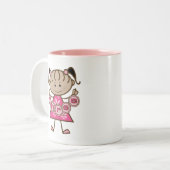 Kleine Meisje 3e Verjaardag Tshirts en Gifts Tweekleurige Koffiemok (Voorkant links)