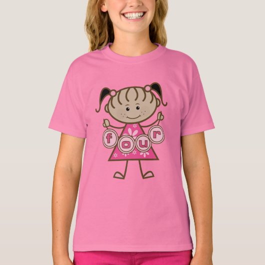Kleine Meisje 4e Verjaardag Tshirts en Gifts (Voorkant)