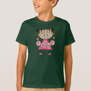 Kleine Meisje 4e Verjaardag Tshirts en Gifts