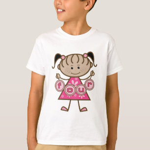 Kleine Meisje 4e Verjaardag Tshirts en Gifts