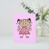 Kleine Meisje 4e Verjaardag Tshirts en Gifts Briefkaart (Staand voorkant)