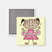 Kleine Meisje 4e Verjaardag Tshirts en Gifts Magneet (Voorkant / Achterkant)