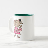 Kleine Meisje 5e Verjaardag Tshirts en Gifts Tweekleurige Koffiemok (Voorkant links)